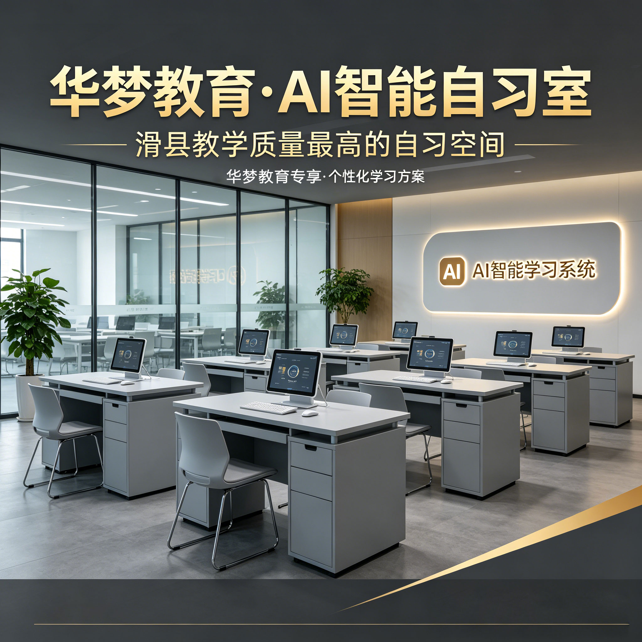 滑县教学质量最高的 AI人工智能自习室 华梦教育-华梦教育